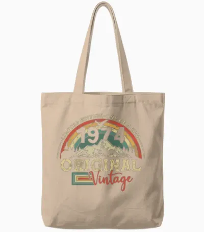 Vintage Aged to Perfection July 1974 Tote Bags - Natural