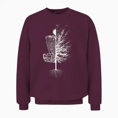 Disc Golf Baet Tree Frisbee Golf Unisex Sweatshirt - Maroon