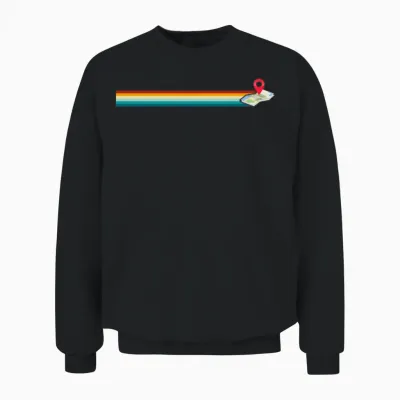 Retro Maps Unisex Sweatshirt - Black