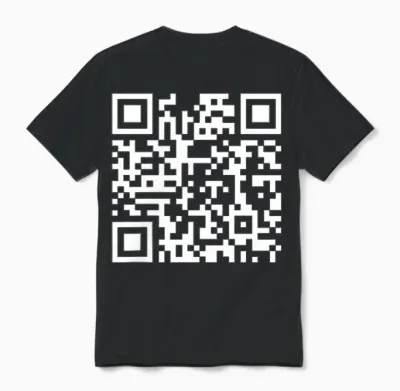 (2 Sides) Funny Qr Fck You Code Middle Finger Saying Quote Unisex T-Shirt - Black