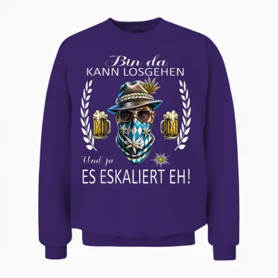 Grantler Trachten Herren Tracht Lausbua Passend Oktoberfest Unisex Sweatshirt - Purple