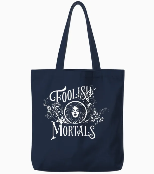 Disney Haunted Mansion Movie Madame Leota Foolish Mortals T-Shirt, Black, S Tote Bags in Navy