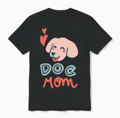 Dog Mom Unisex T-Shirt - Black