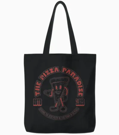 Funny Pizza Tote Bags - Black