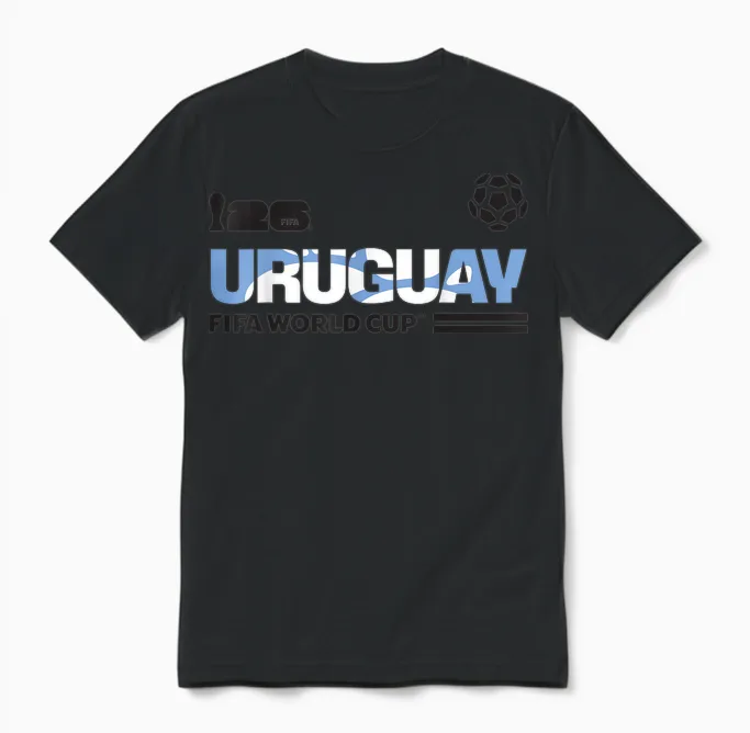 Fifa World Cup26 Qualifier Uruguay Unisex T-Shirt in Black