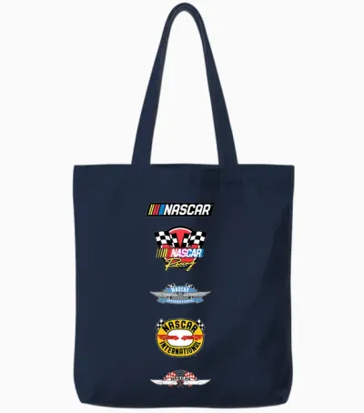 Nascar - Stacked Historical Racing Logos Tote Bags - Navy
