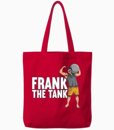 Frank the Tank Calithenics Cute Girl Tote Bags - Red