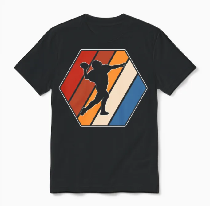 Rugby Retro Unisex T-Shirt in Black