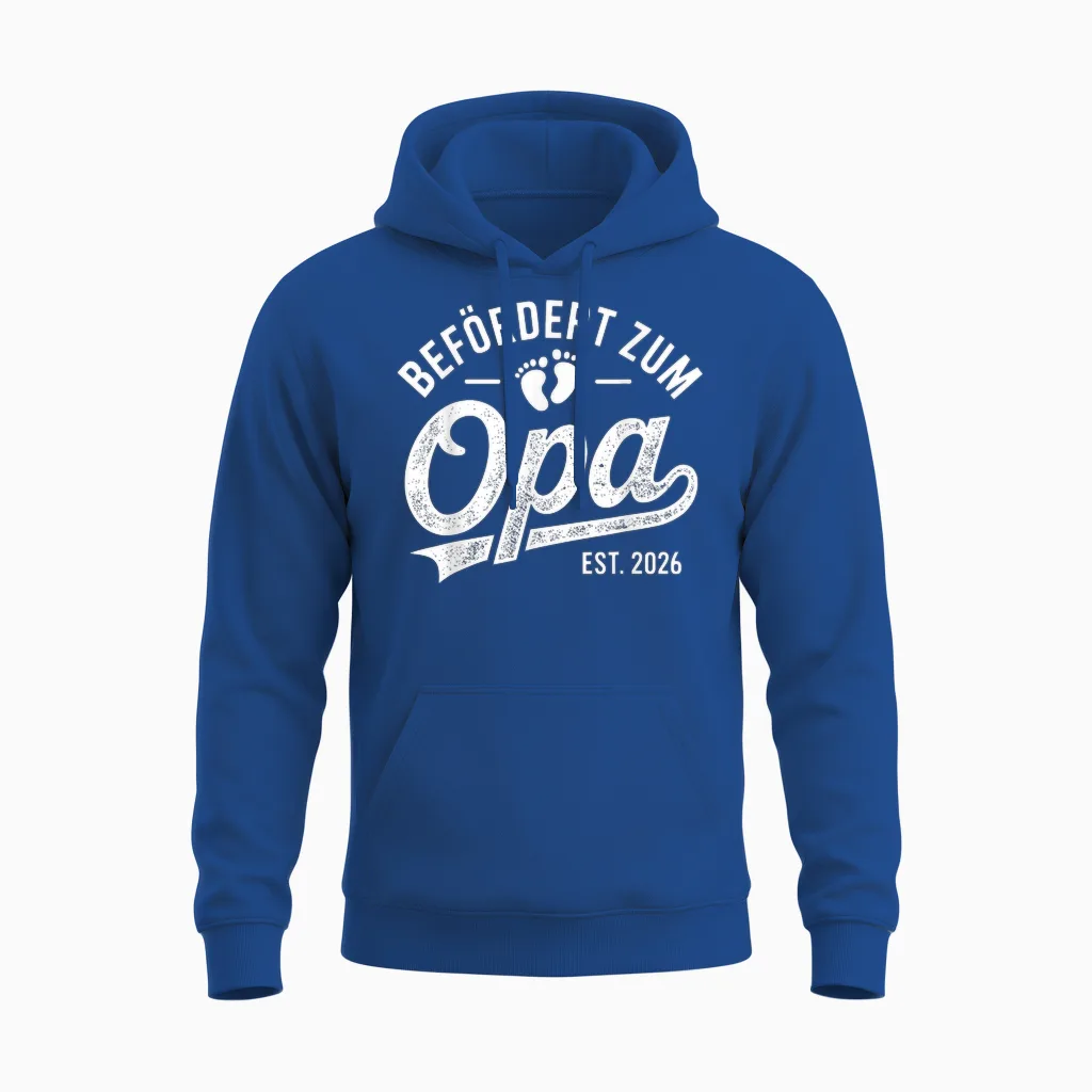 Promoted to Grandpa 2026 Unisex Hoodie in Royal