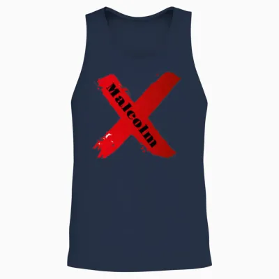 Malcolm X Unisex Tank Top - Navy