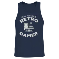 Old School Retro Gamer — Gaming Unisex Tank Top - Navy – 2