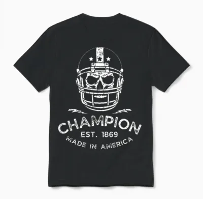 Skull Champion Helmet Unisex T-Shirt - Black