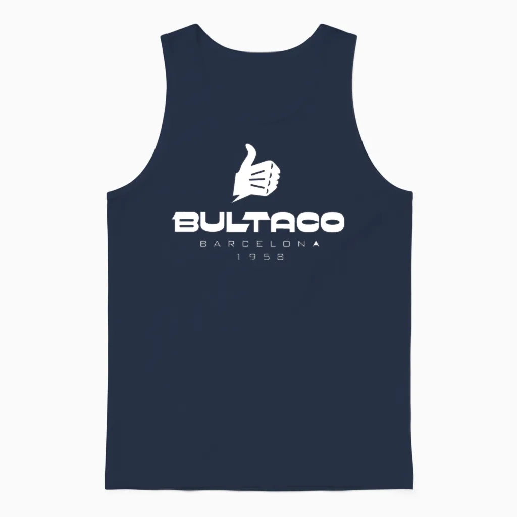 Bultaco Unisex Tank Top in Navy