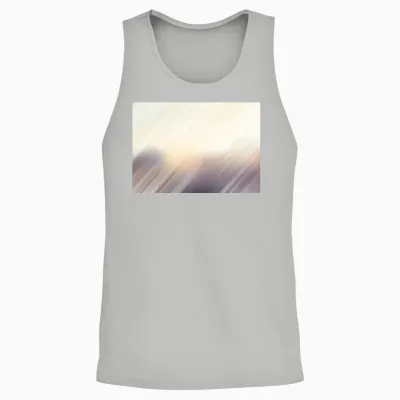 Abstract Blurred Lines Effect Unisex Tank Top - Ash