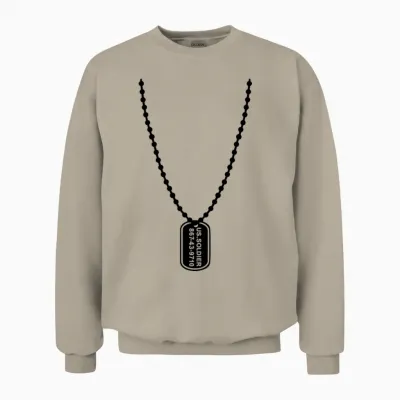 Dog Tag Unisex Sweatshirt - Sand