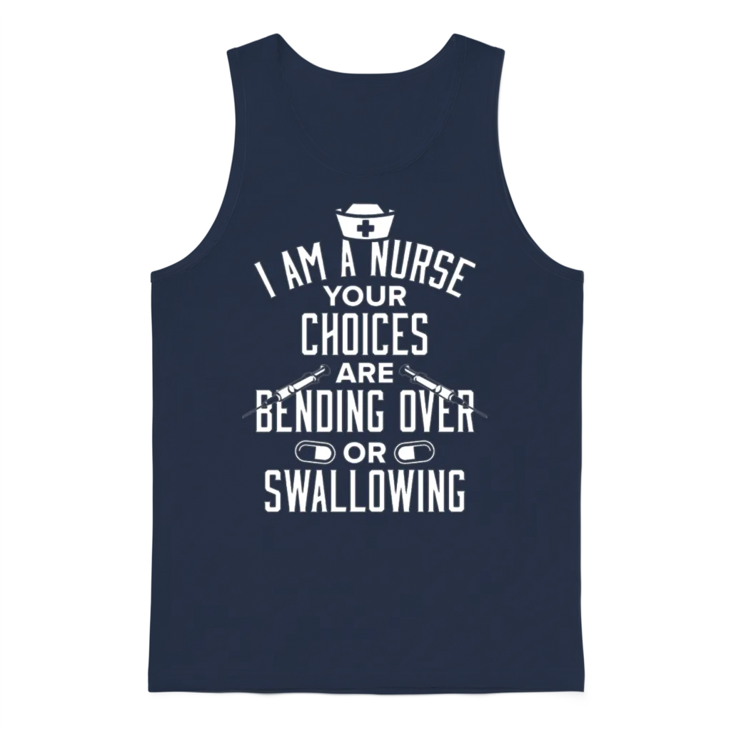 Funny Naughty Nurse Gift Hilarious Nursing with a Kinky Touch Unisex Tank Top - Navy