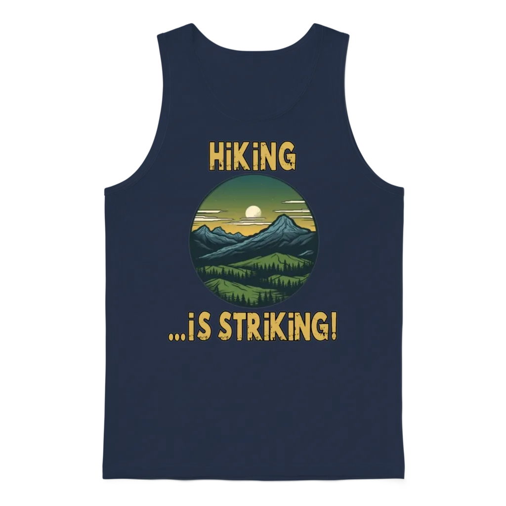 Hiking Is Striking Adventure! Unisex Tank Top - Navy