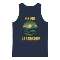 Hiking Is Striking Adventure! Unisex Tank Top - Navy – 1