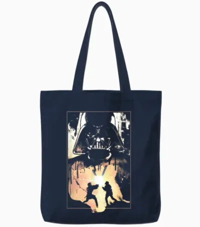 Star Wars Anakin and Obi-Wan Battle Graphic Tote Bags - Navy