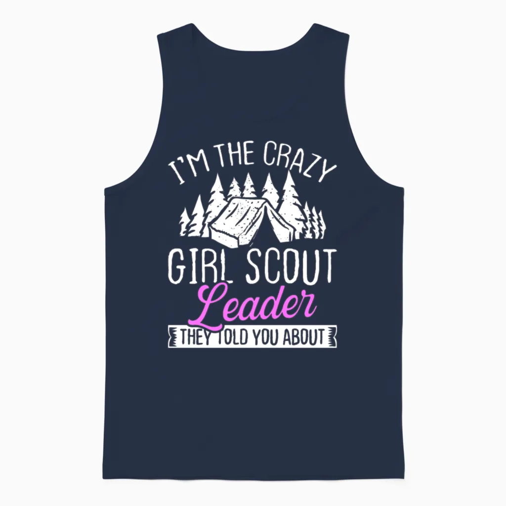 Scouting Crazy Girl Scout Leader Club Scouting Unisex Tank Top in Navy