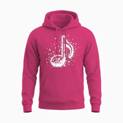Music Notes Tattoo Splash Unisex Hoodie - Heliconia