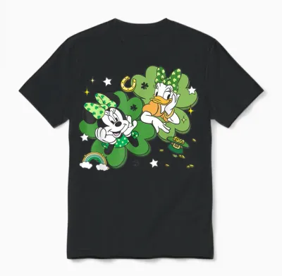 Disney Mickey and Friends St Patrick's Day Minnie Daisy Duck Unisex T-Shirt - Black