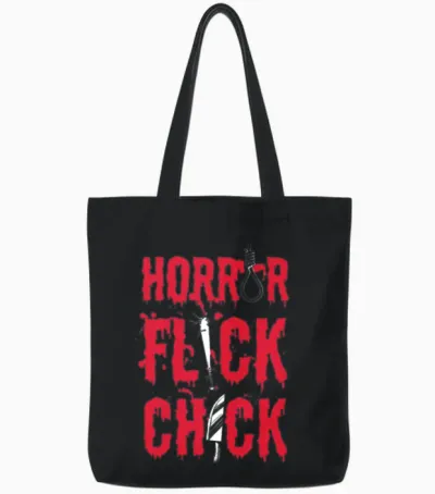 Horror Flick Chick Horror Movie Film Lover Tote Bags - Black