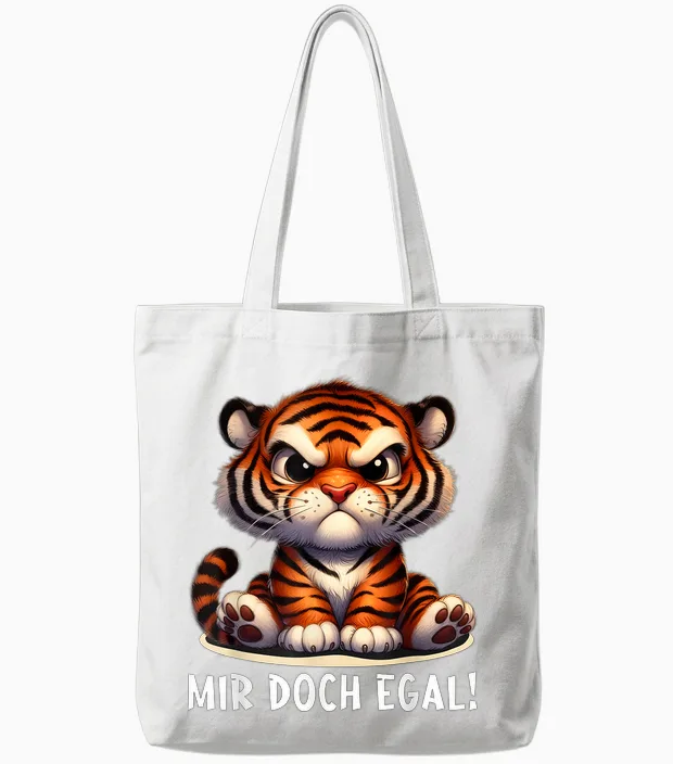 Mir Doch Egal Tiger Outfit Lustiger Spruch Frecher Tiger Tote Bags in White