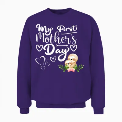 Damen 1. Muttertag Als Mama Faultier Mama Mein Erster Muttertag Unisex Sweatshirt - Purple