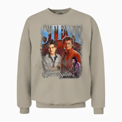Stranger Things Steve Homage Unisex Sweatshirt - Sand