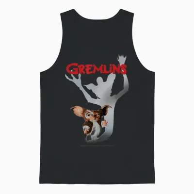 Gremlins Gizmo Shadow T-Shirt, White Unisex Tank Top - Black