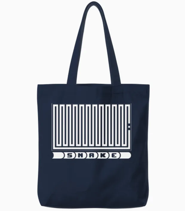 Snake - Retro Game Reptiles & Exotics Gift Tote Bags in Navy