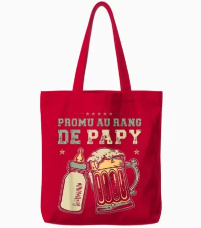 Promoted Grandpa New Grandpa Announcement Future Grandpa Tote Bags - Red