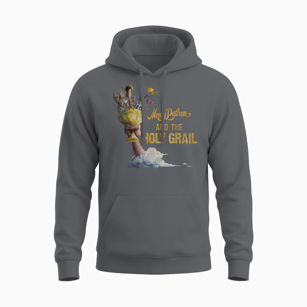 Monty Python Holy Grail Flying Cup Art Unisex Hoodie in Charcoal