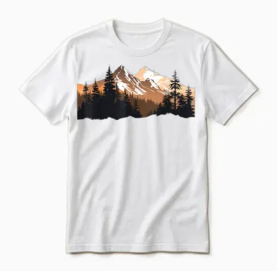 Alps Mountains in the Forest with Trees Nature Mountains Unisex T-Shirt - White
