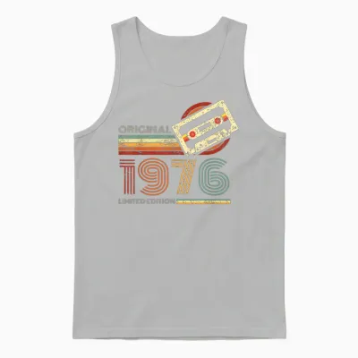 Vintage 1976 Retro Birthday Shirt 50th Birthday Unisex Tank Top - Ash