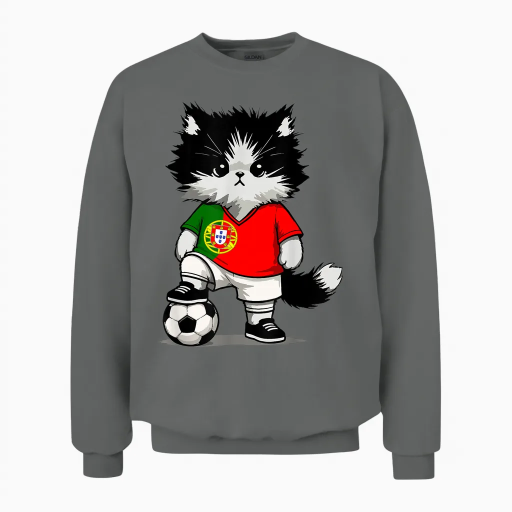 Portuguese Flag Men Women Children Portugal Unisex Sweatshirt in Graphite Heather