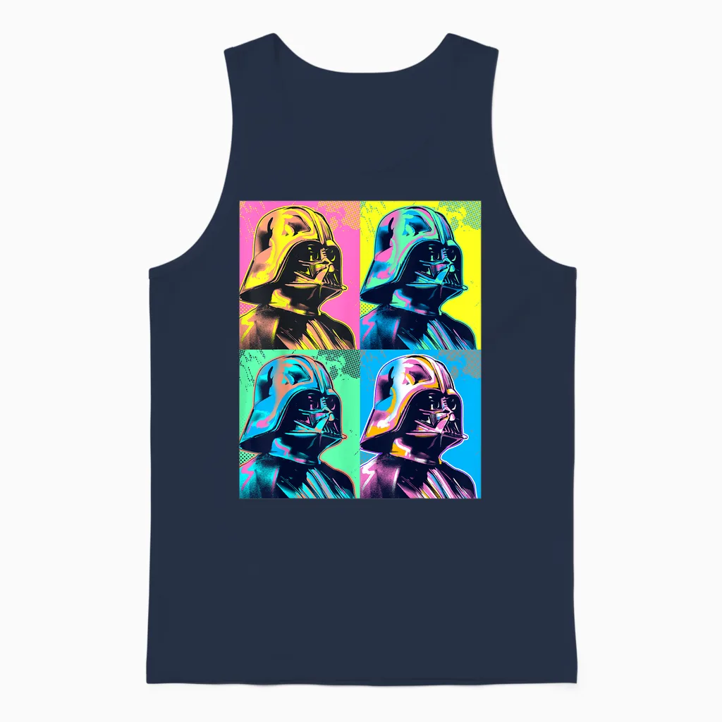 Star Wars Darth Vader Portrait Panel Box Colorful Portrait Panel Unisex Tank Top in Navy