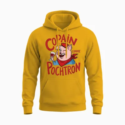 Feria Copain Comme Pochtron Bayonne Dax Basque Humor & Party T-Shirt, White, S Unisex Hoodie - Gold