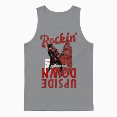 Stranger Things Christmas Eddie Munson Rockin' Upside Down Unisex Tank Top - Sport Grey