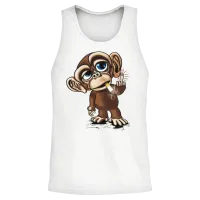 Dude Monkey Unisex Tank Top - White – 2