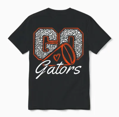 Go Cheer Gator Design Gift for Men Women Girls Boys Unisex T-Shirt - Black