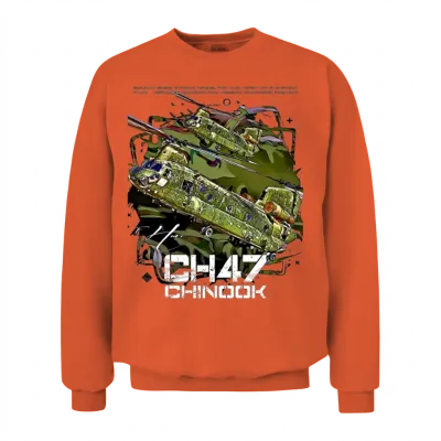 Ch-47 Chinook Helicopter Unisex Sweatshirt - Orange