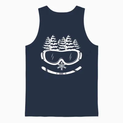 Ski Goggles Winter Sports Snowboarder Skier Piste Unisex Tank Top - Navy