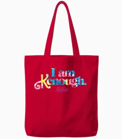 Barbie the Movie - I Am Kenough Tie Dye Logo Tote Bags - Red