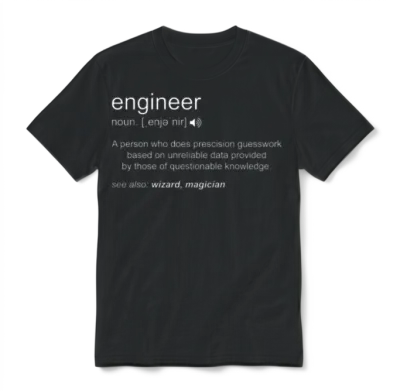 Engineer Definition Civil Engineering Mechanical Unisex T-Shirt - Black