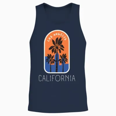 Retro Los Angeles California Unisex Tank Top - Navy