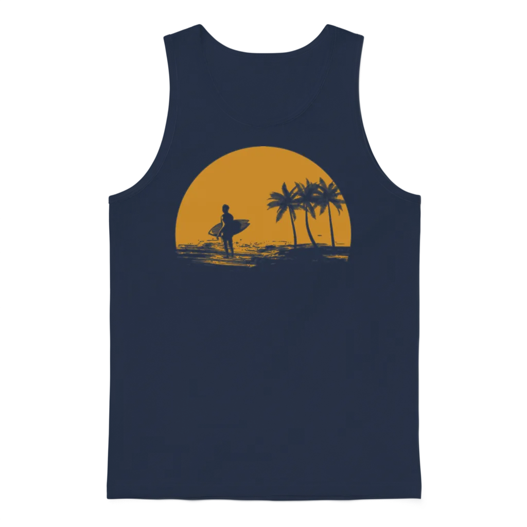 Surfing Surfboard Surfer Water Sport Unisex Tank Top - Navy