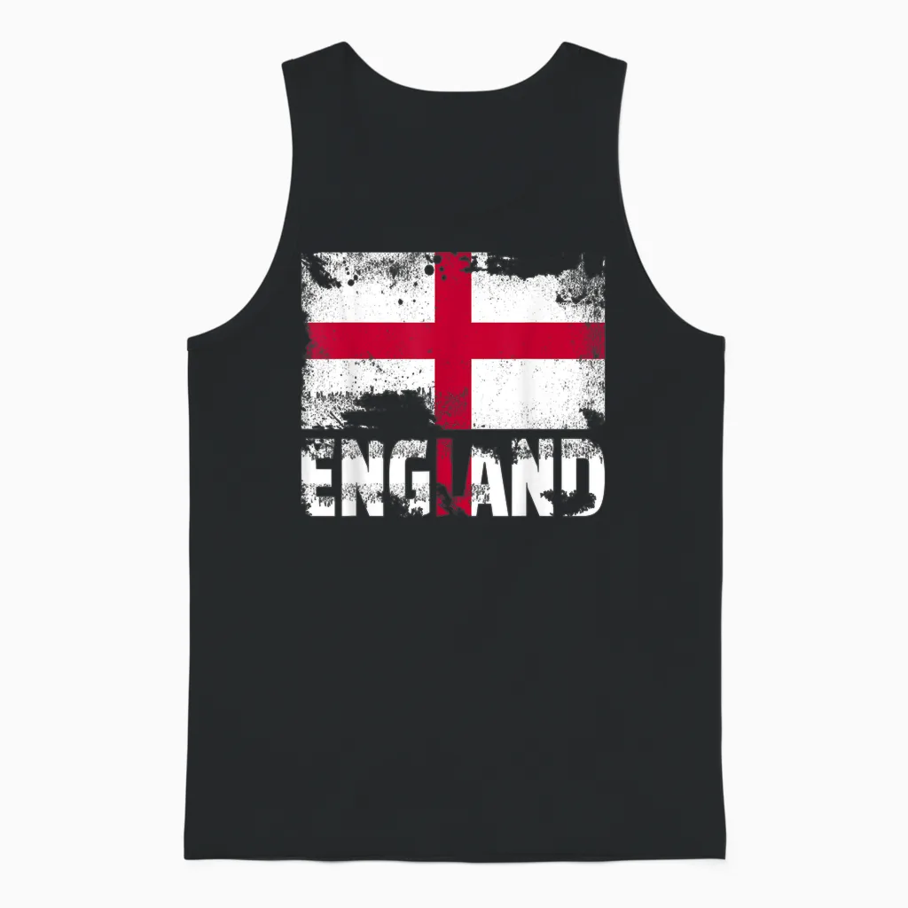 England Flagge Vintage Used-Englisch-Grunge Travel Unisex Tank Top in Black