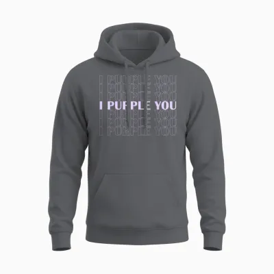 I Purple You Subtle Kpop Fanartikel | Süße Romantische Phrase Unisex Hoodie - Charcoal